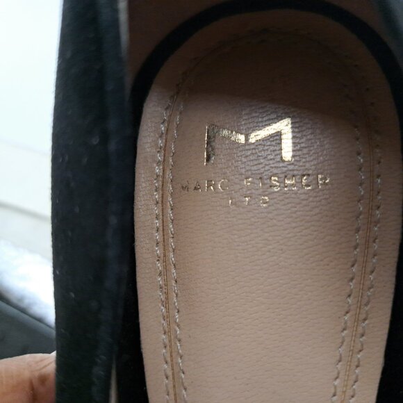 Marc Fisher LTD Womens MLZALA Black Suede Block Pumps Heels Shoes - Size 7.5 - Picture 6 of 14